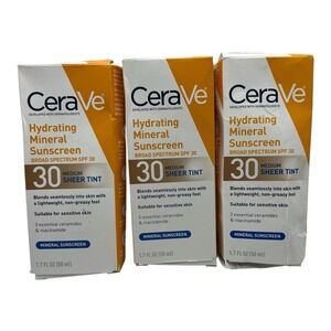 CeraVe - Mineral Sunscreen (1.7 fl oz, 3-Pack) - SPF 30 Medium Sheer Tint